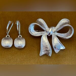 Napier Bow Brooch and Earring Set